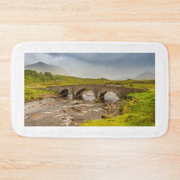 Item preview, Sligachan bridge by the River Sligachan, on a overcast summers morning on the Isle of Skye, Scotland, with the Cuillin Mountains in the background. designed and sold by SnapTPhotograph.