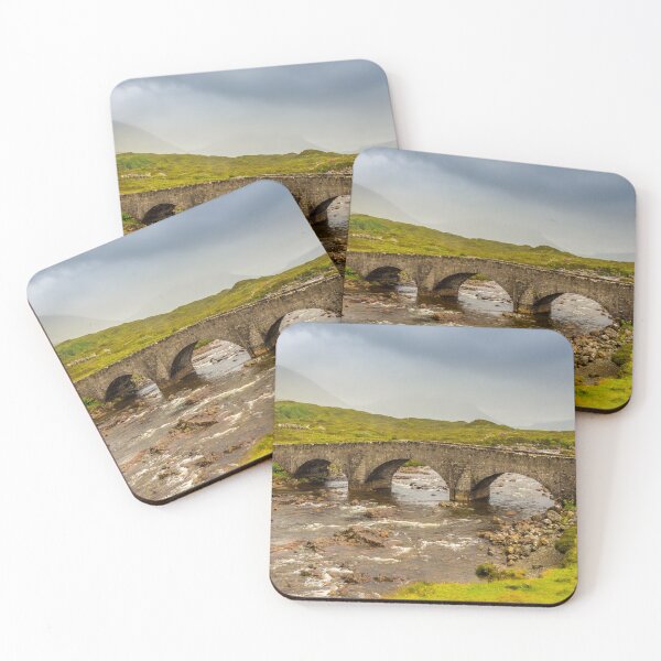 Item preview, Sligachan bridge by the River Sligachan, on a overcast summers morning on the Isle of Skye, Scotland, with the Cuillin Mountains in the background. designed and sold by SnapTPhotograph.