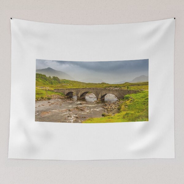 Item preview, Sligachan bridge by the River Sligachan, on a overcast summers morning on the Isle of Skye, Scotland, with the Cuillin Mountains in the background. designed and sold by SnapTPhotograph.