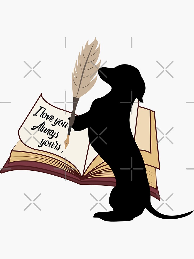 Dachshund cute gift. Doggo is writing to his mom and dad I love you always by CWartDesign