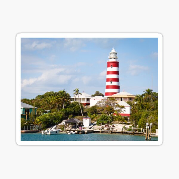Harbor View of Hopetown Lighthouse, Elbow Cay, Bahamas Sticker