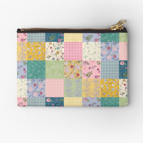 Spring Cottage patchwork quilt Zipper Pouch