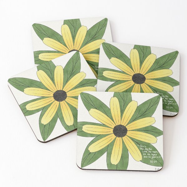 Item preview, Black-eyed Susan Watercolor With Psalm designed and sold by Kit Price.
