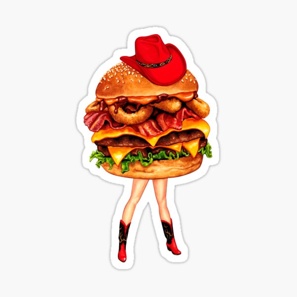 Item preview, Rodeo Burger Cowgirl Pin-Up designed and sold by Kelly  Gilleran.