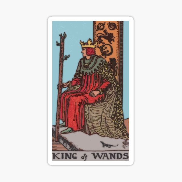 King of Wands Tarot Card Rider Waite Classic Sticker