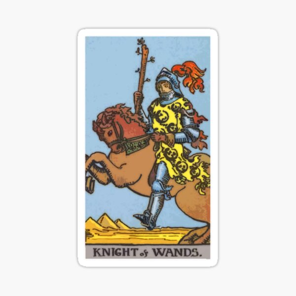 Knight of Wands Tarot Card Rider Waite Classic Sticker