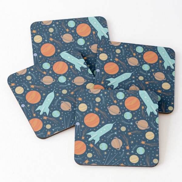 Item preview, Galaxy stars planets and space ships pattern designed and sold by PG Illustration.