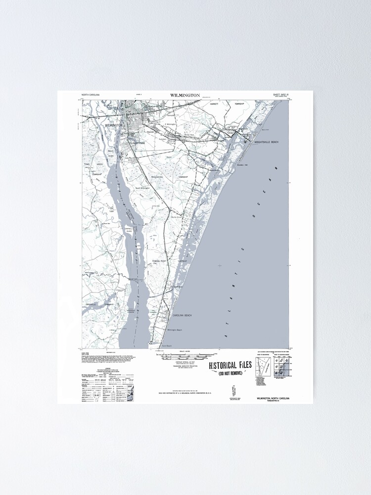 "Art Print Historical 1948 Map of Wilmington NC" Poster by parmarmedia