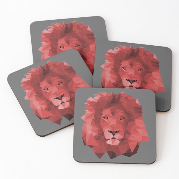 Item preview, Red Lion Low poly Face Cool Zoo Animals designed and sold by hashemds.