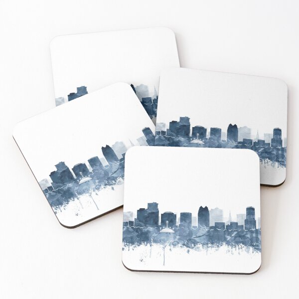 Item preview, Orlando Skyline Watercolor Navy Blue by Zouzounio Art designed and sold by zouzounioart.