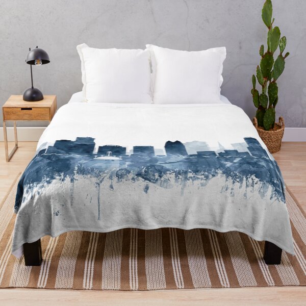 Item preview, Orlando Skyline Watercolor Navy Blue by Zouzounio Art designed and sold by zouzounioart.