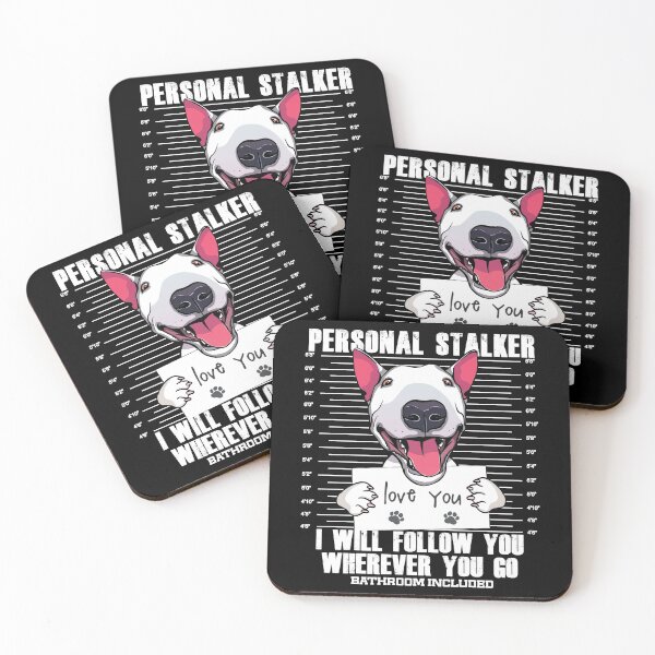 Artikelvorschau, Lustiges Bullterrier Stalker Cartoon Geschenk entworfen und verkauft von MrEddie10.