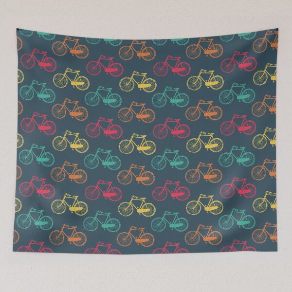 Item preview, Retro Rainbow Bicycle Pattern designed and sold by SharksOnShore.