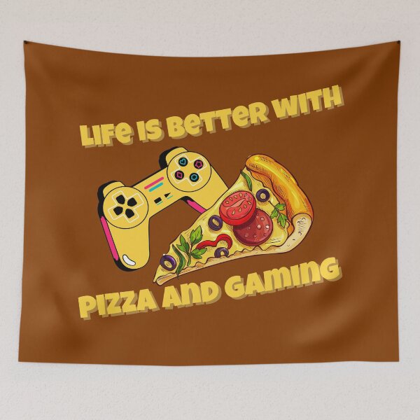 Item preview, Life Is Better With Pizza And Gaming - Controller And Pizza designed and sold by PandaSoul.