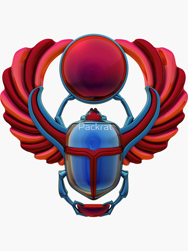 Colorful Egyptian Scarab Sticker By Packrat Redbubble