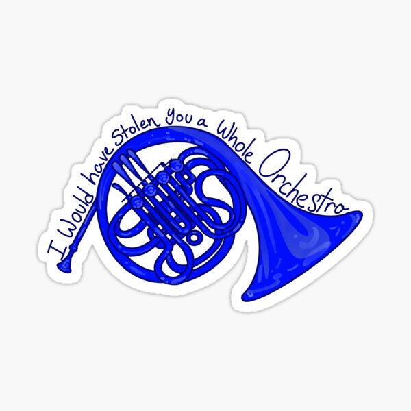 "Blue French Horn" Sticker for Sale by Thekatdidit Redbubble