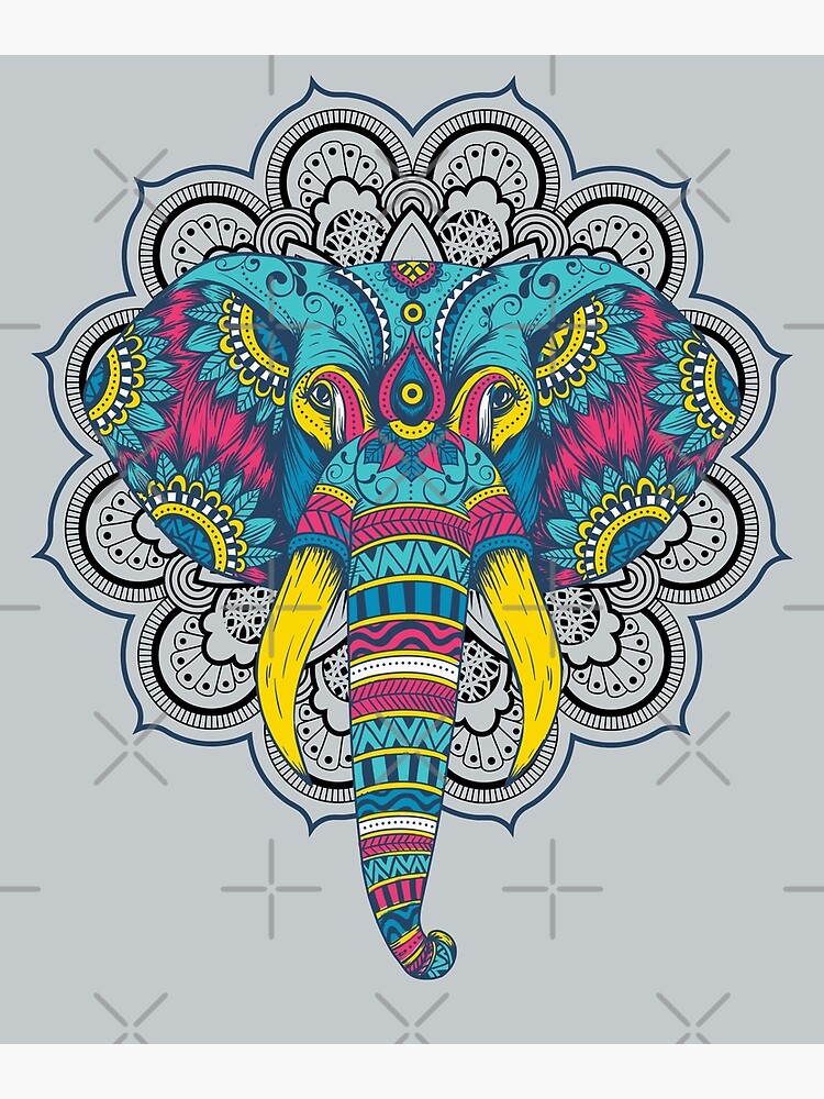 elefante mandala para colorear