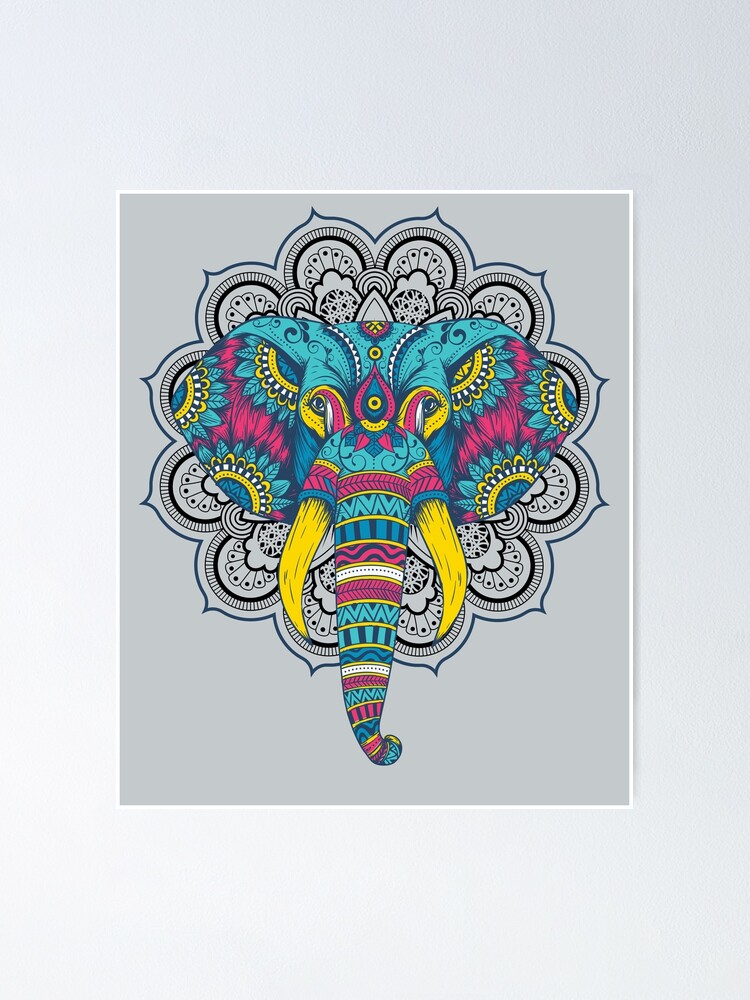 elefante mandala para colorear