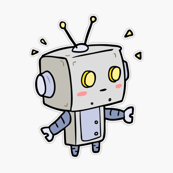 cute robot Sticker for Sale by Attiahbros