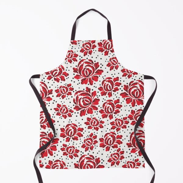 Item preview, Red folklore roses pattern designed and sold by PG Illustration.