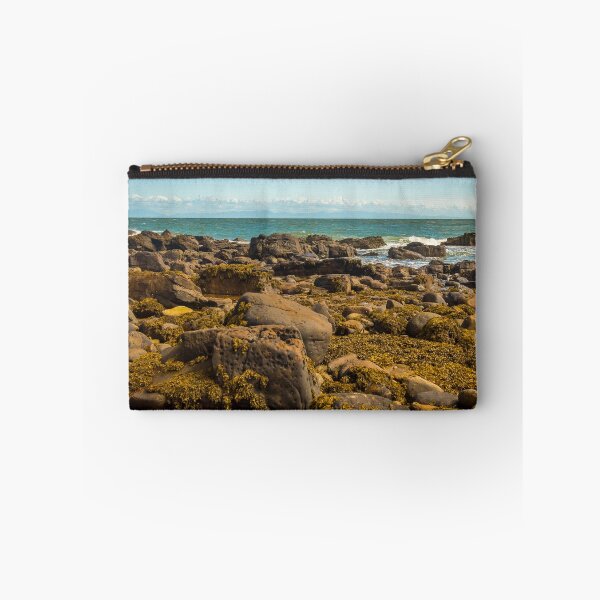 Item preview, A rocky shoreline at low tide, with seaweed on the rocks in southern Scotland designed and sold by SnapTPhotograph.