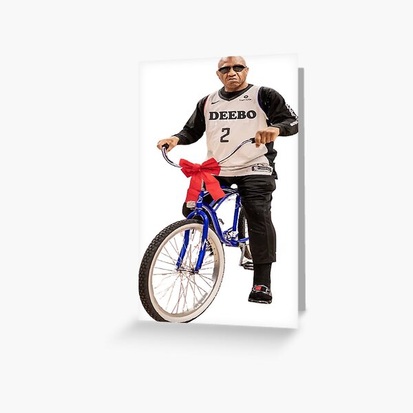 deebo with bike. | Greeting Card