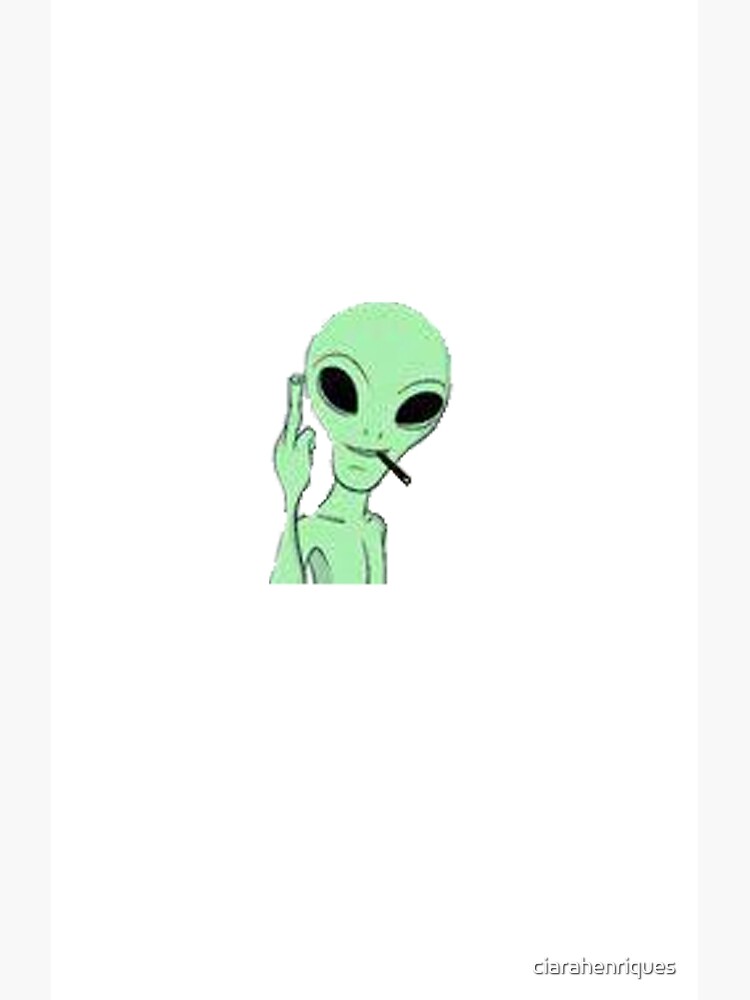 alien middle finger drawing