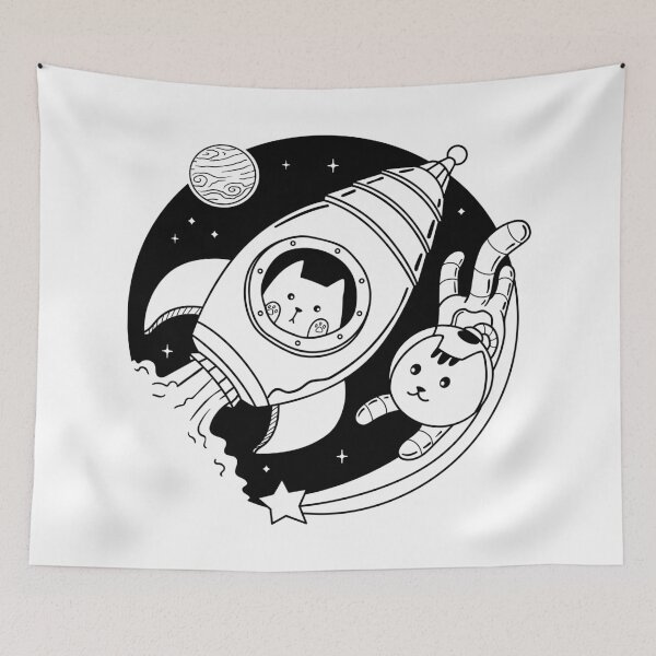 Item preview, Cute cat flying a rocket in Space designed and sold by kalud-zoldyck.