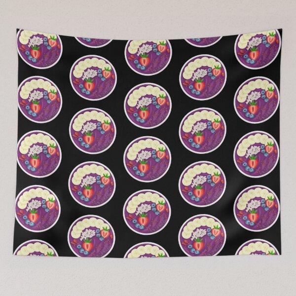 Item preview, Smoothie Acai Fruit Bowl Purple on Black designed and sold by onepiconetreat.