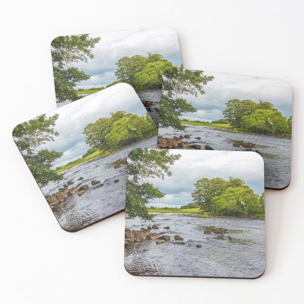 Item preview, A rocky riffle under trees on a summers day on the River Dee, Galloway, Scotland designed and sold by SnapTPhotograph.