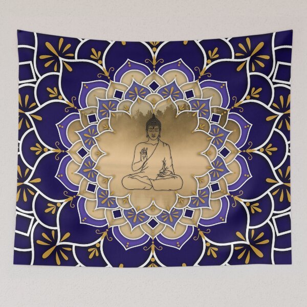Item preview, Golden and Purple Buddha Mandala designed and sold by MandalaSoul.
