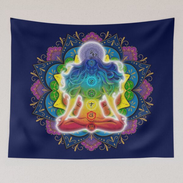 Item preview, Mandala woman meditating chakras designed and sold by MandalaSoul.