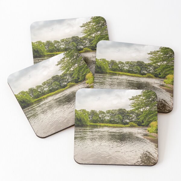 Item preview, A tree lined pool on the River Dee in low water in summer, Scotland designed and sold by SnapTPhotograph.
