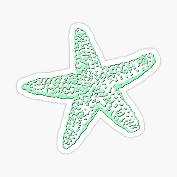 Starfish, Seafoam Green Sticker