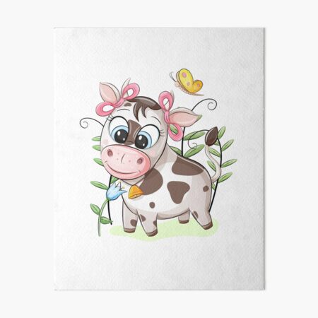 Download Baby Cow Art Board Prints Redbubble