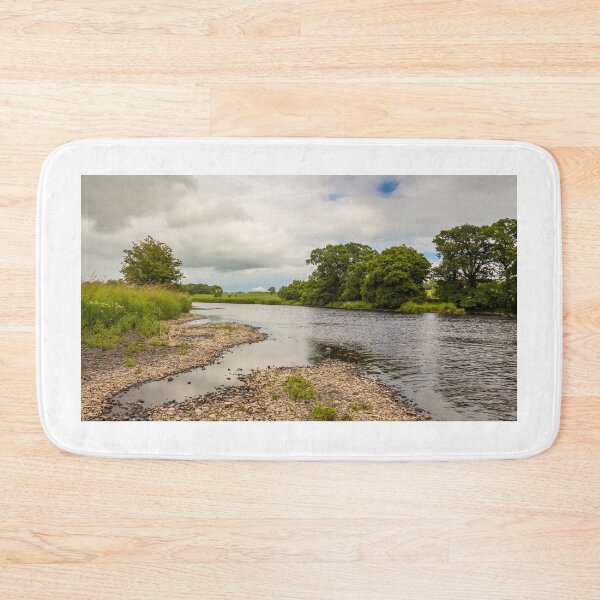 Item preview, A gravel bar and low water on a lowland Scottish river in summer designed and sold by SnapTPhotograph.