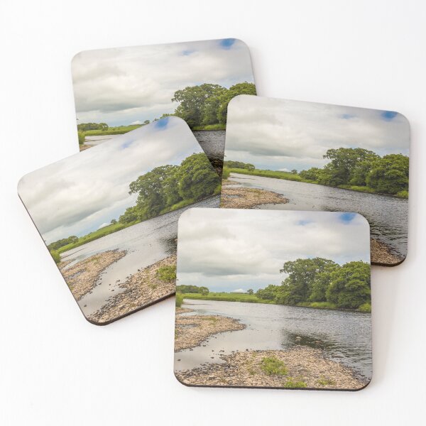 Item preview, A gravel bar and low water on a lowland Scottish river in summer designed and sold by SnapTPhotograph.