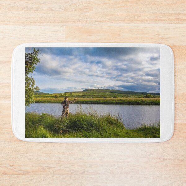Item preview, A fisherman fly fishing in the evening on the Blackwater of Dee, Scotland designed and sold by SnapTPhotograph.