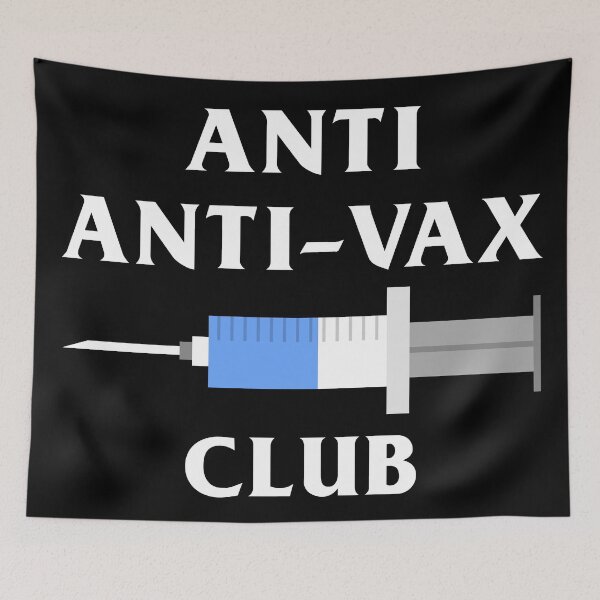 Item preview, Anti anti-vax club (in white) designed and sold by ItsMemeMachine.