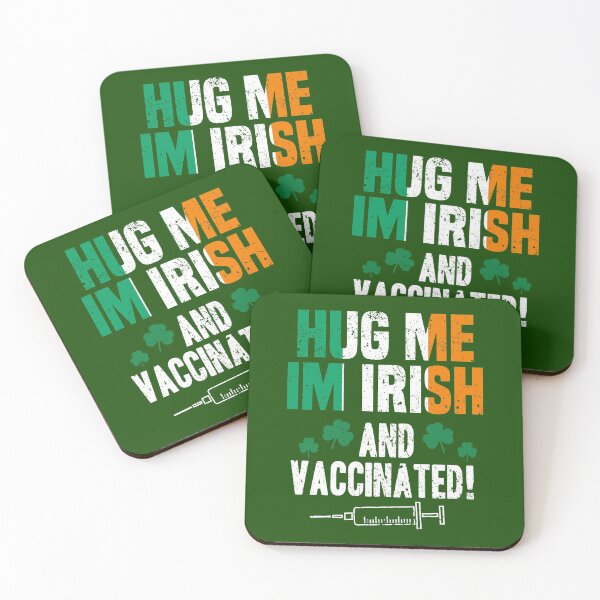 Item preview, Hug Me Im irish and Vaccinated St Patricks Day 2021 Luck Social Distancing Mask Design designed and sold by RainbowPandas.