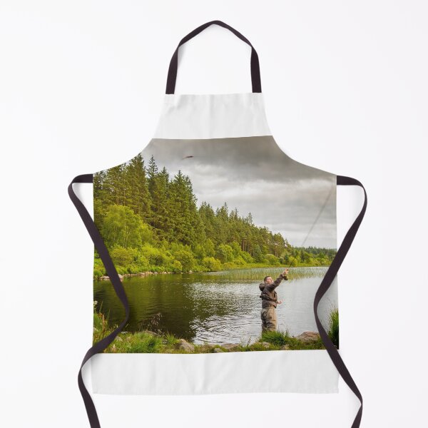Item preview, An action shot of a fly fisherman casting a pike fly on Loch Stroan, Scotland designed and sold by SnapTPhotograph.