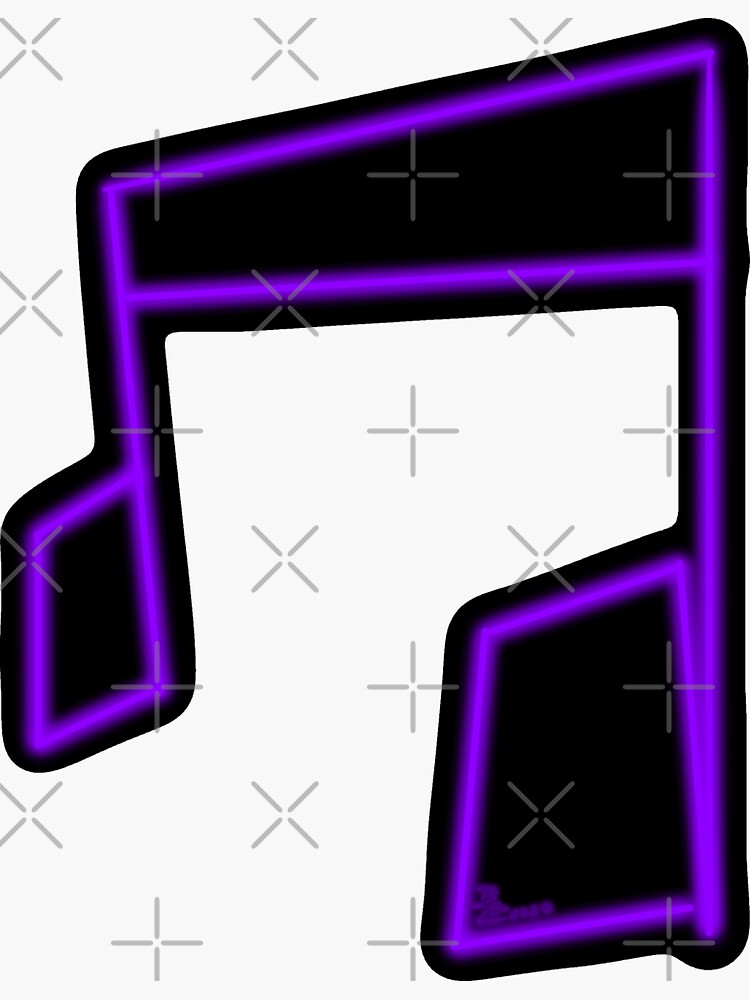 Purple Neon Music Note Abstract by that5280lady