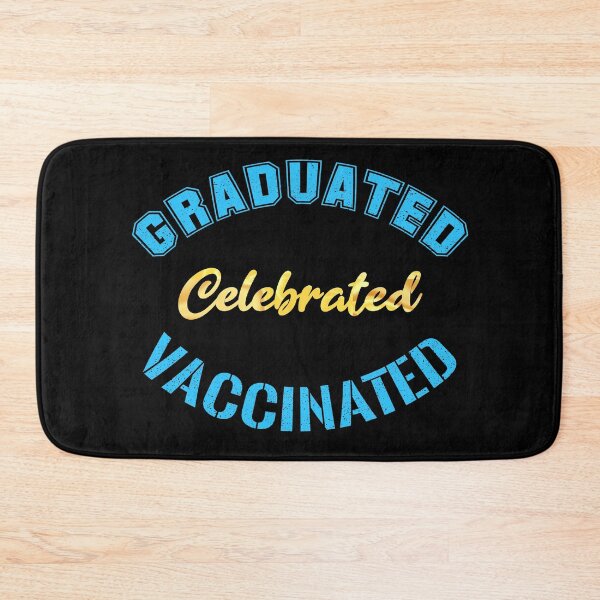 Item preview, Graduated Celebrated Vaccinated (Blue on Black) designed and sold by TheEditrix.