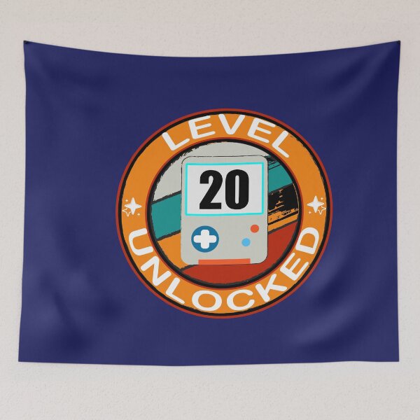 Item preview, ,Level 20 Unlocked 20th Birthday for Video Gamer designed and sold by saied-DGI.