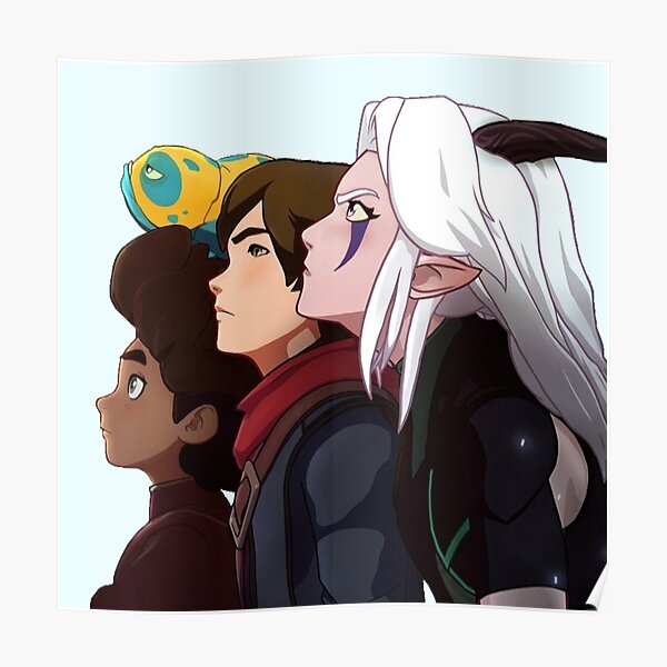 The Dragon Prince - Rayla, Callum and Ezran Poster