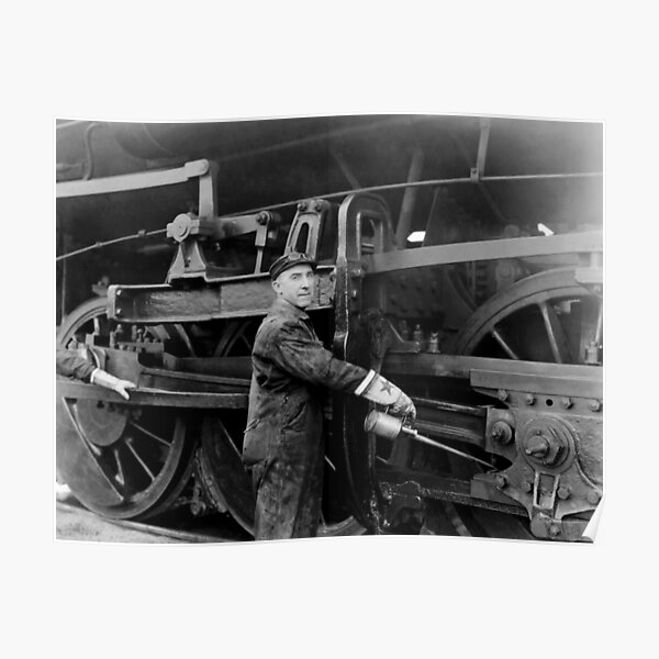 Engineer With Oil Can Circa 1923" Poster for Sale by