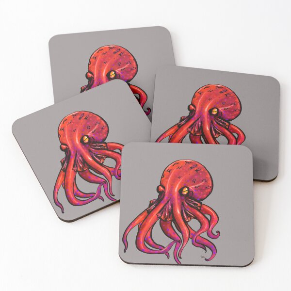 Item preview, Enhanced Octopus Red designed and sold by Salem Scribbles.