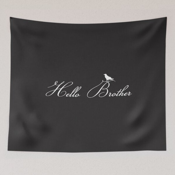 Item preview,  Hello Brother - Script Font - With Crow (white) designed and sold by Millenial Designs.