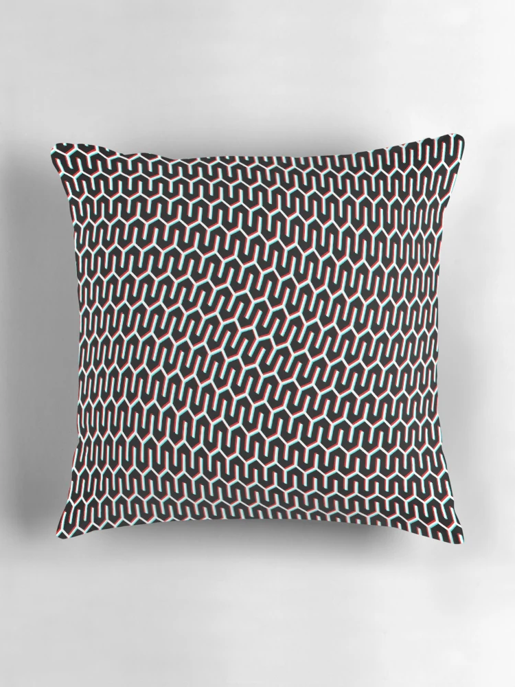 Thumbnail 3 of 4, Pillow, 90s S Wave Pattern (3D) [Roufxis-Rb] designed and sold by RoufXis.