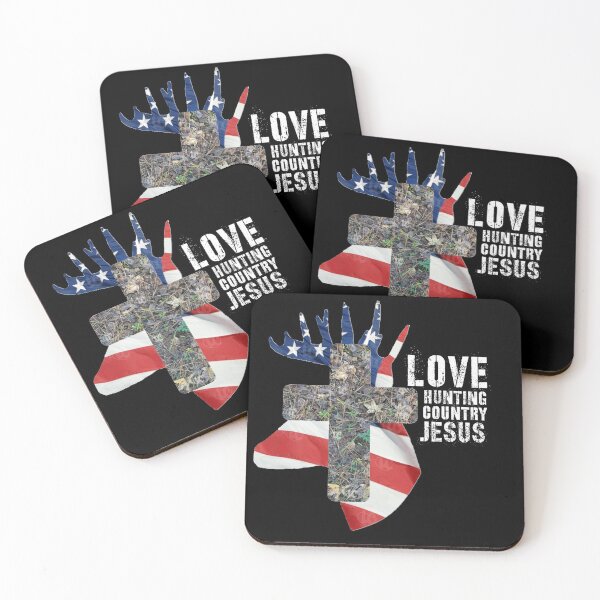Item preview, Love God Hunting and Country Patriotic Deer Head designed and sold by LifeCrush.